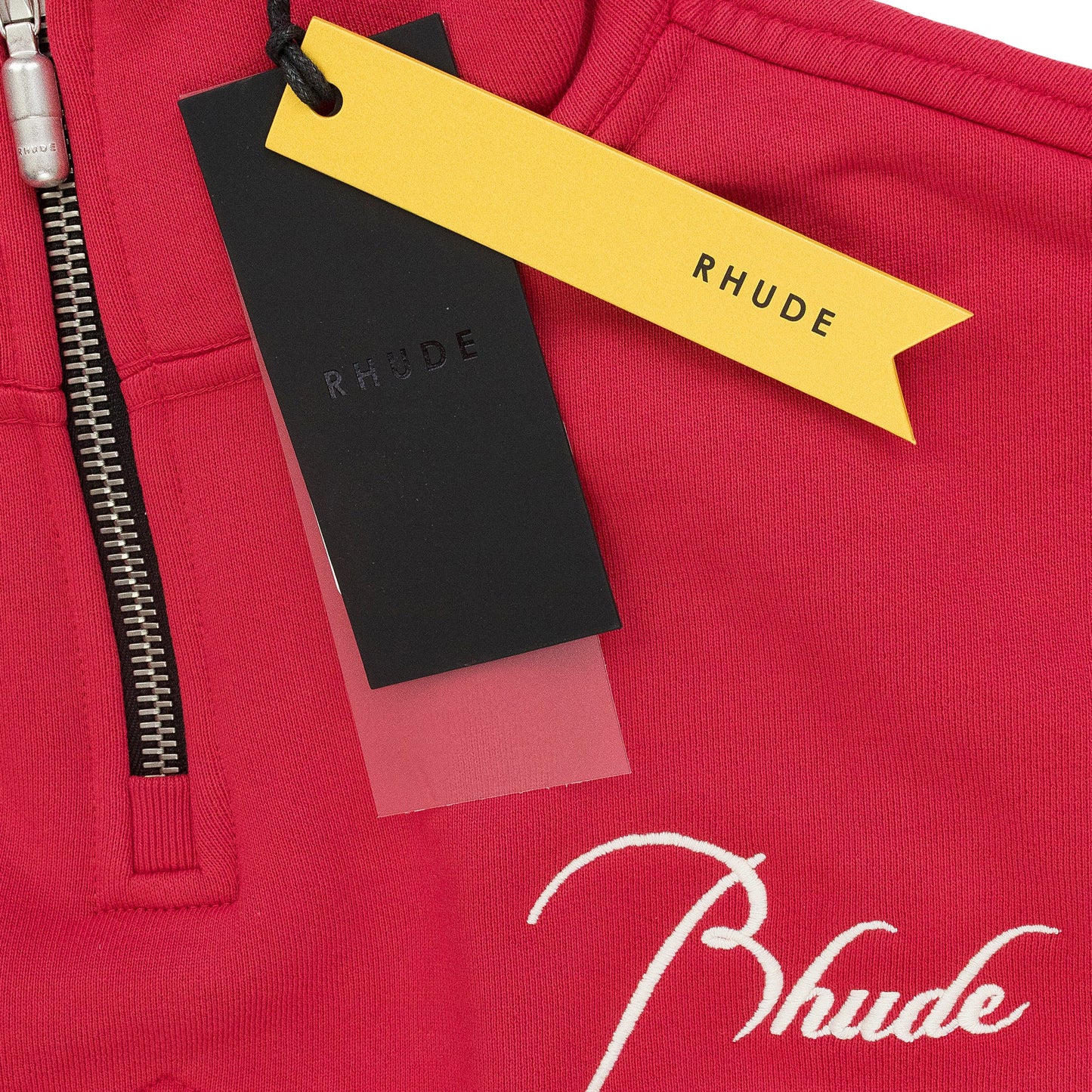 RED QUARTER ZIP SWEATER
