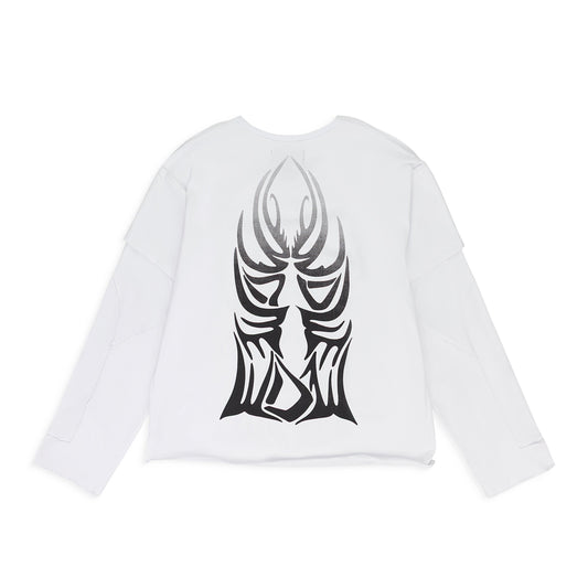 WHITE WINGED GRADIENT LONG SLEEVE T-SHIRT