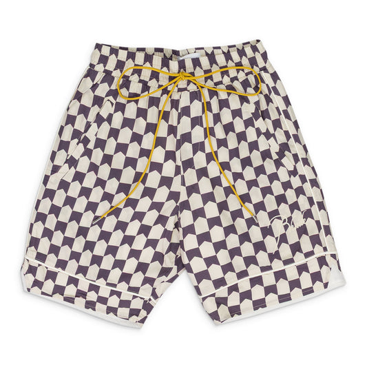 WHITE CHECKERED PJ SHORTS