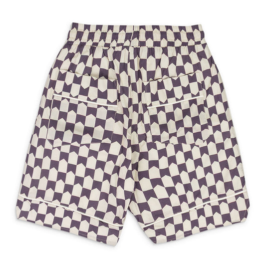 WHITE CHECKERED PJ SHORTS