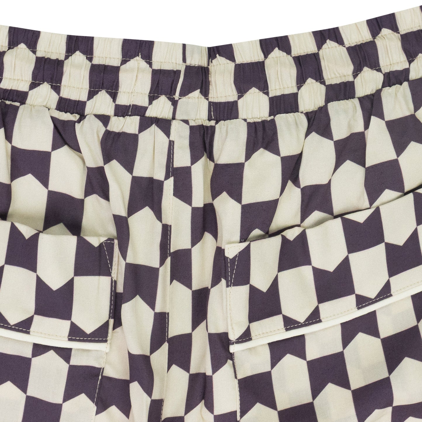 WHITE CHECKERED PJ SHORTS