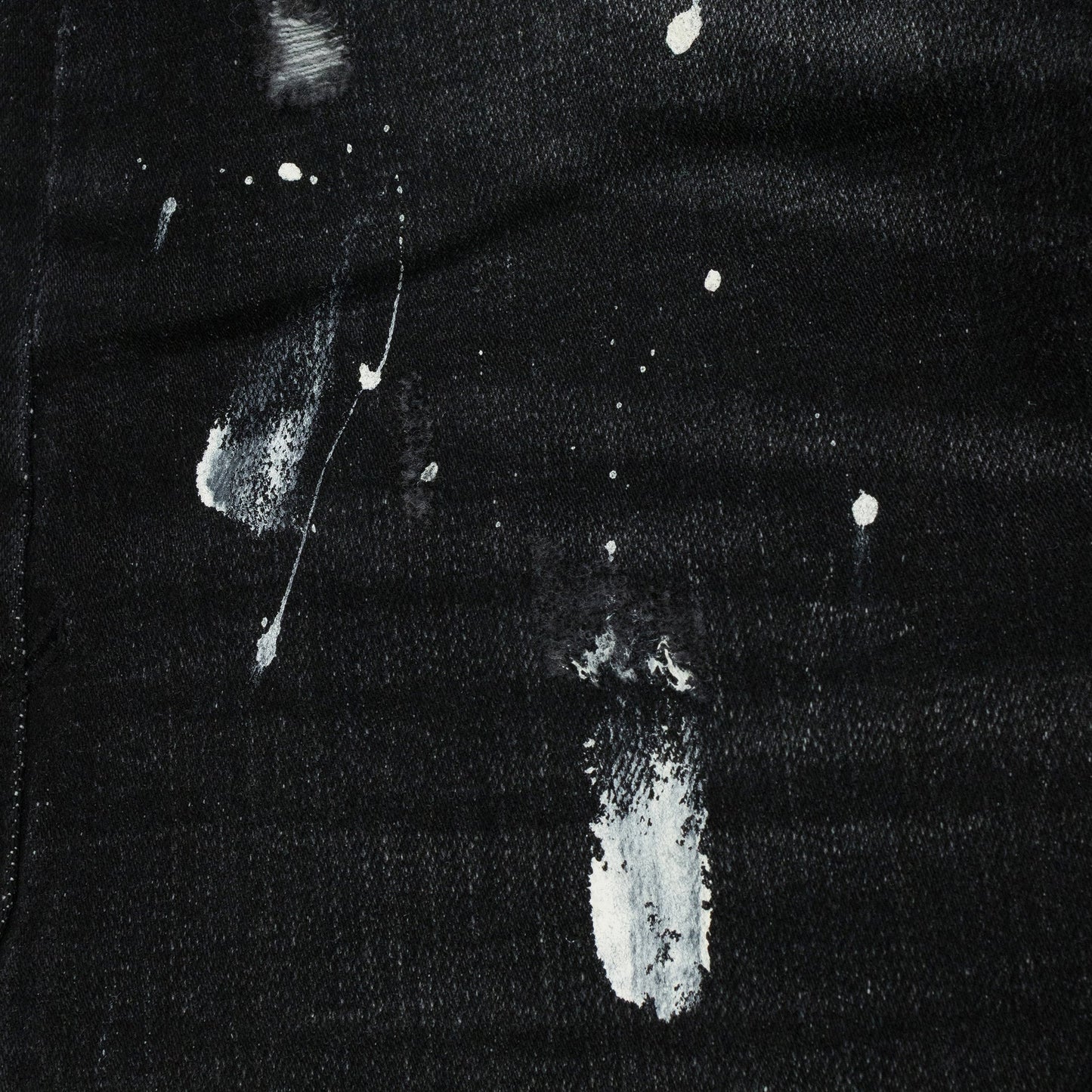 BLACK CLAYTON DISTRESSED PAINT SKINNY JEANS