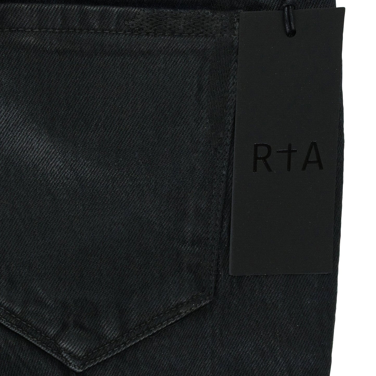BLUE WAXED SKINNY JEANS