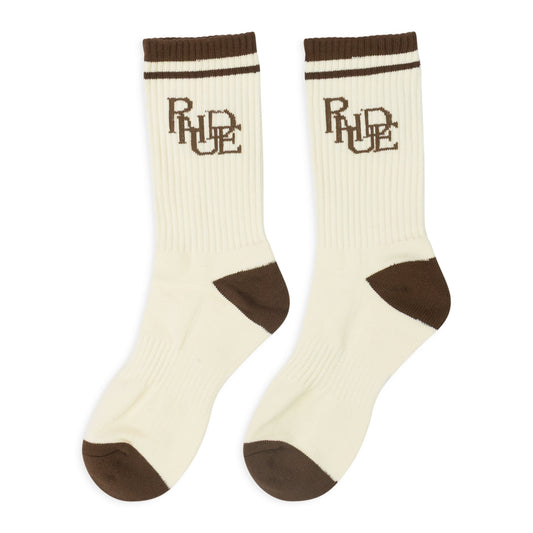 BROWN SCRIBBLE LOGO SOCKS