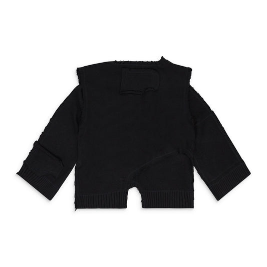 Black Unadorned Sweater Vest
