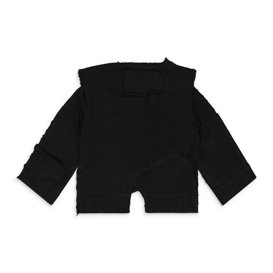 Black Unadorned Sweater Vest