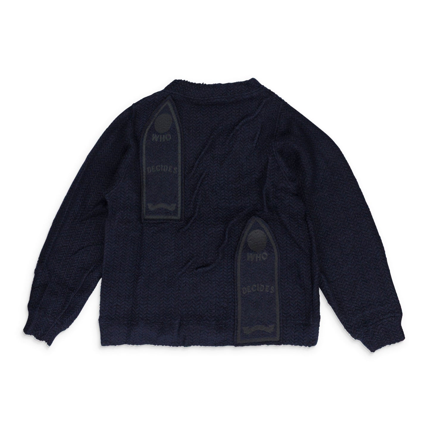 Black Gathered Collegiate Pullover Sweater