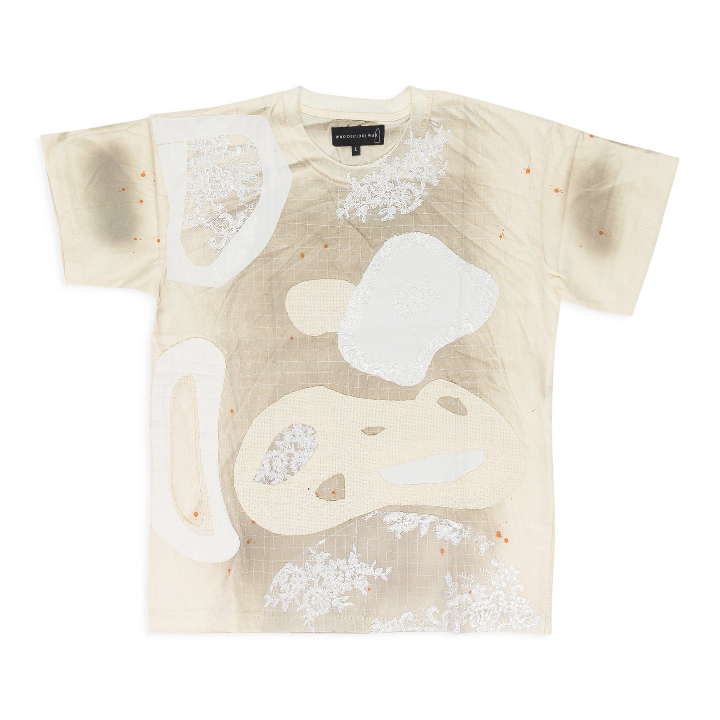 Cream Location Grid T-Shirt