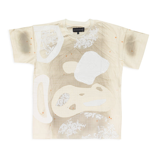 Cream Location Grid T-Shirt