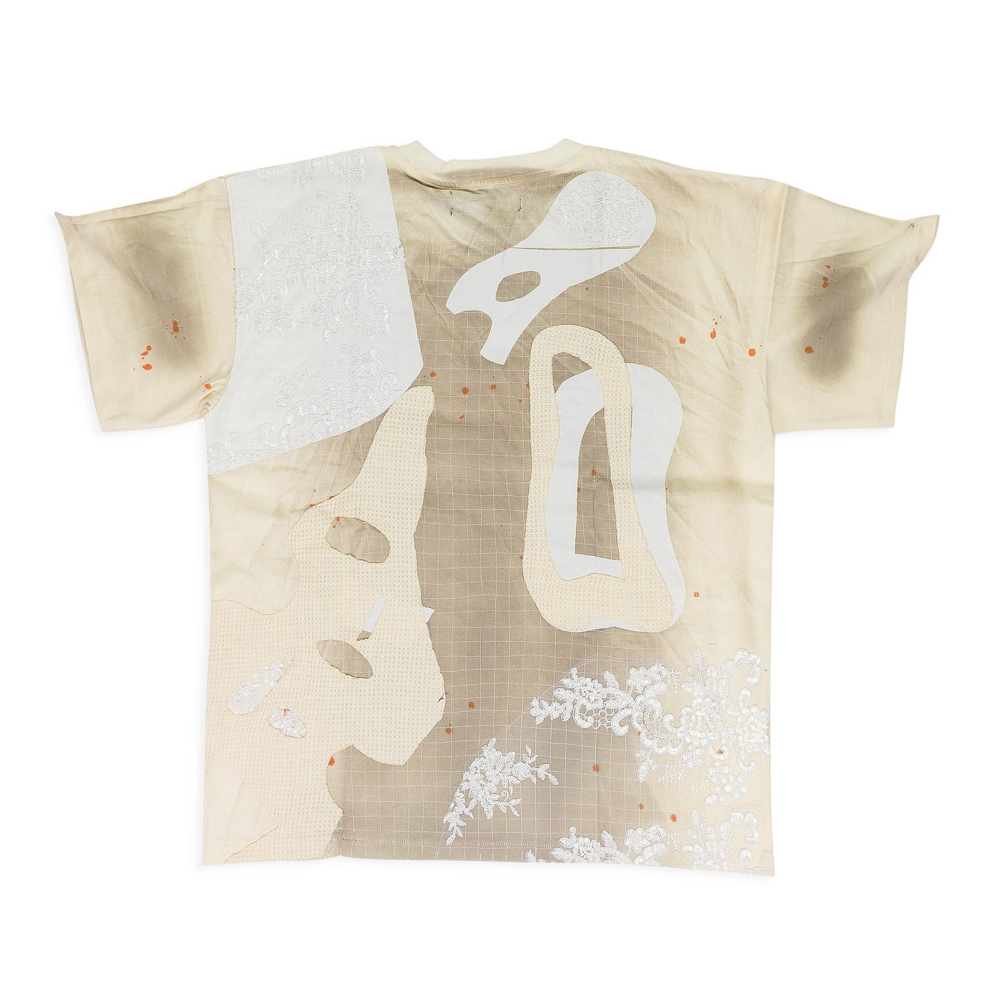 Cream Location Grid T-Shirt