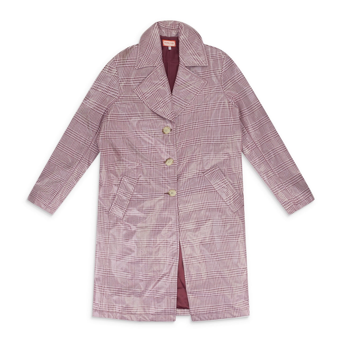 Pink Plaid Vinyl Trenchcoat