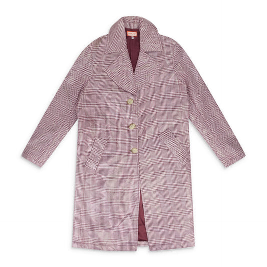 Pink Plaid Vinyl Trenchcoat