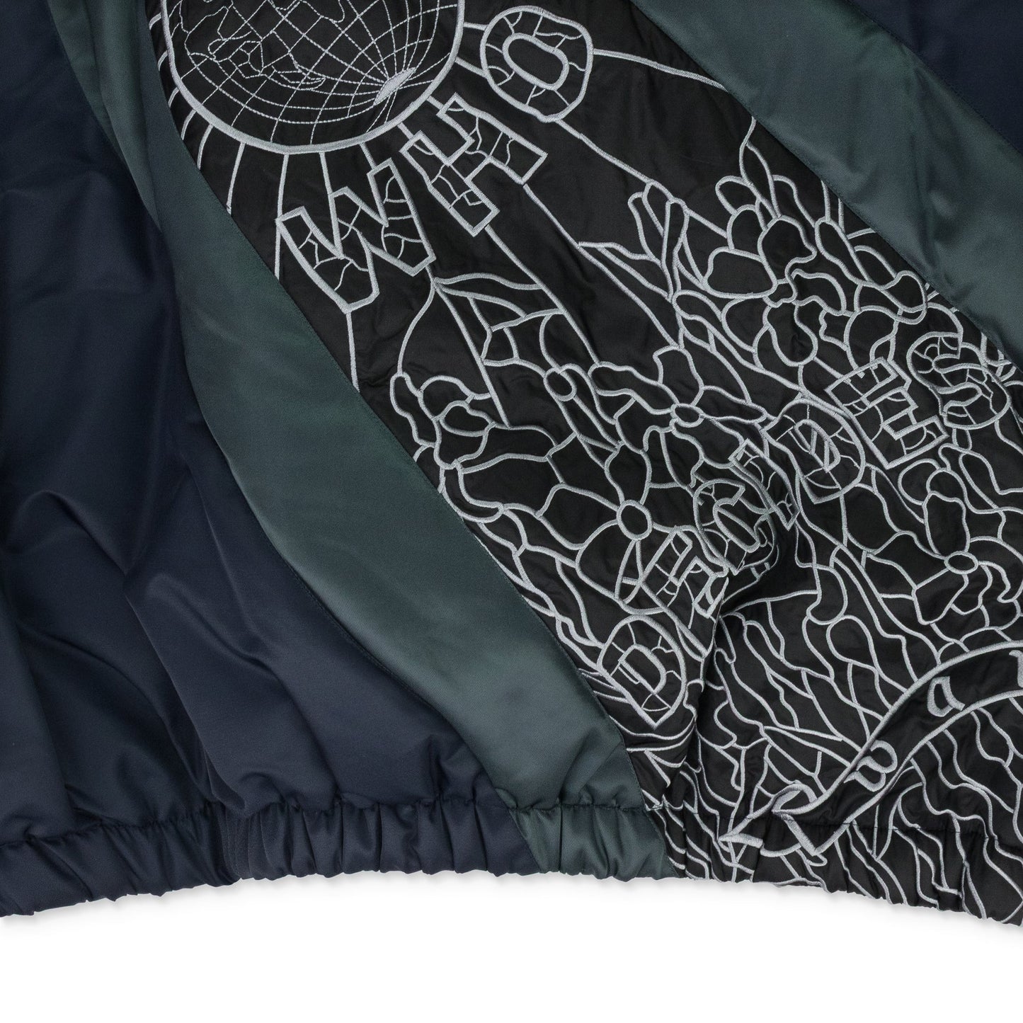 Indigo Diagonal Glass Puffer Jacket