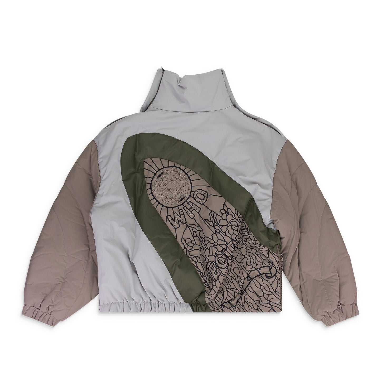MULTI DIAGONAL GLASS PUFFER JACKET