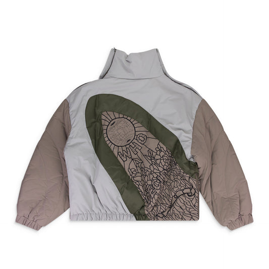 MULTI DIAGONAL GLASS PUFFER JACKET
