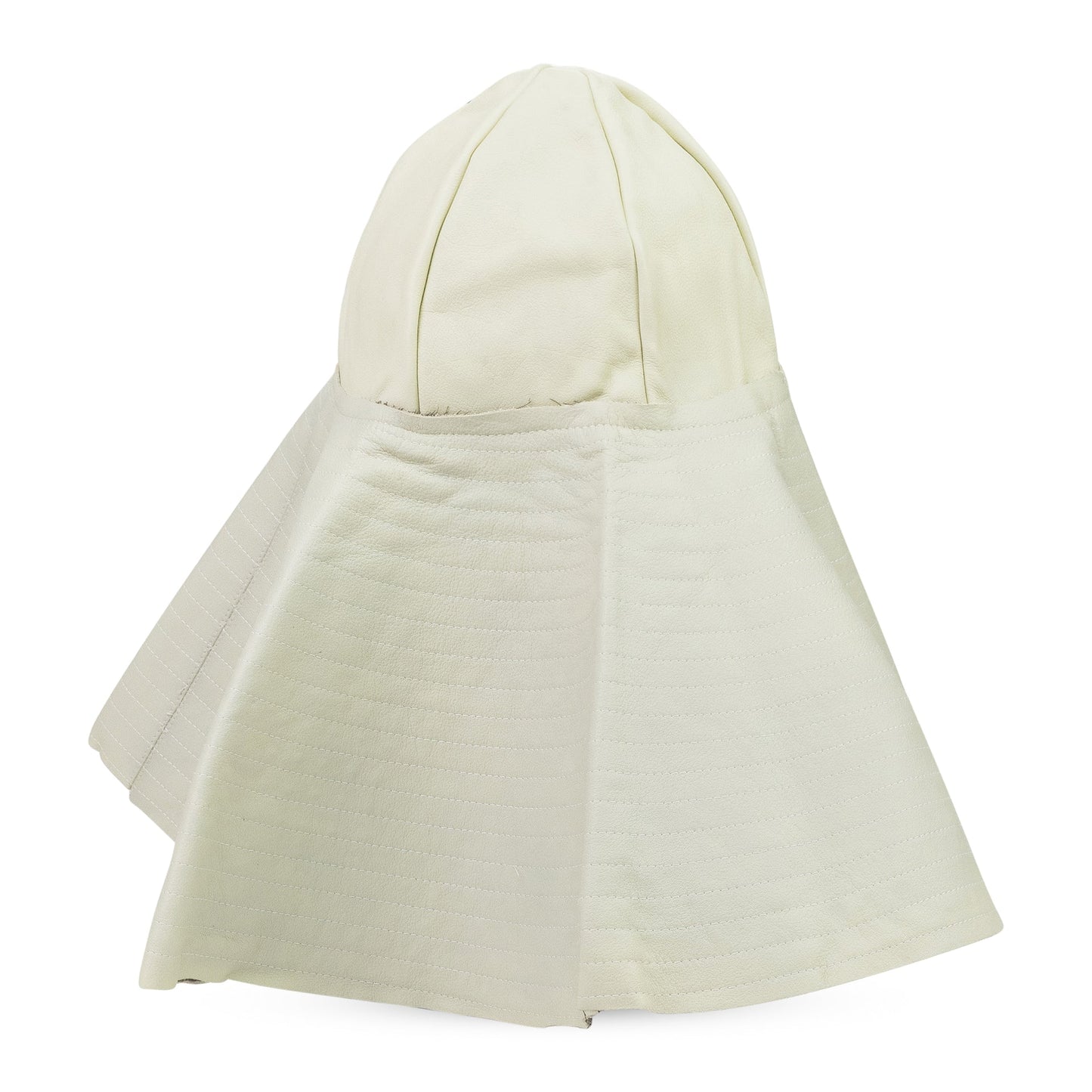 WHITE LEATHER SUNHAT BASEBALL CAP