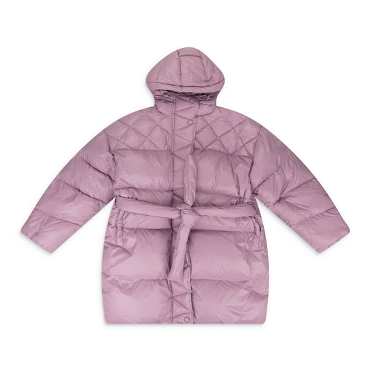 Pink Long Belted Puffer