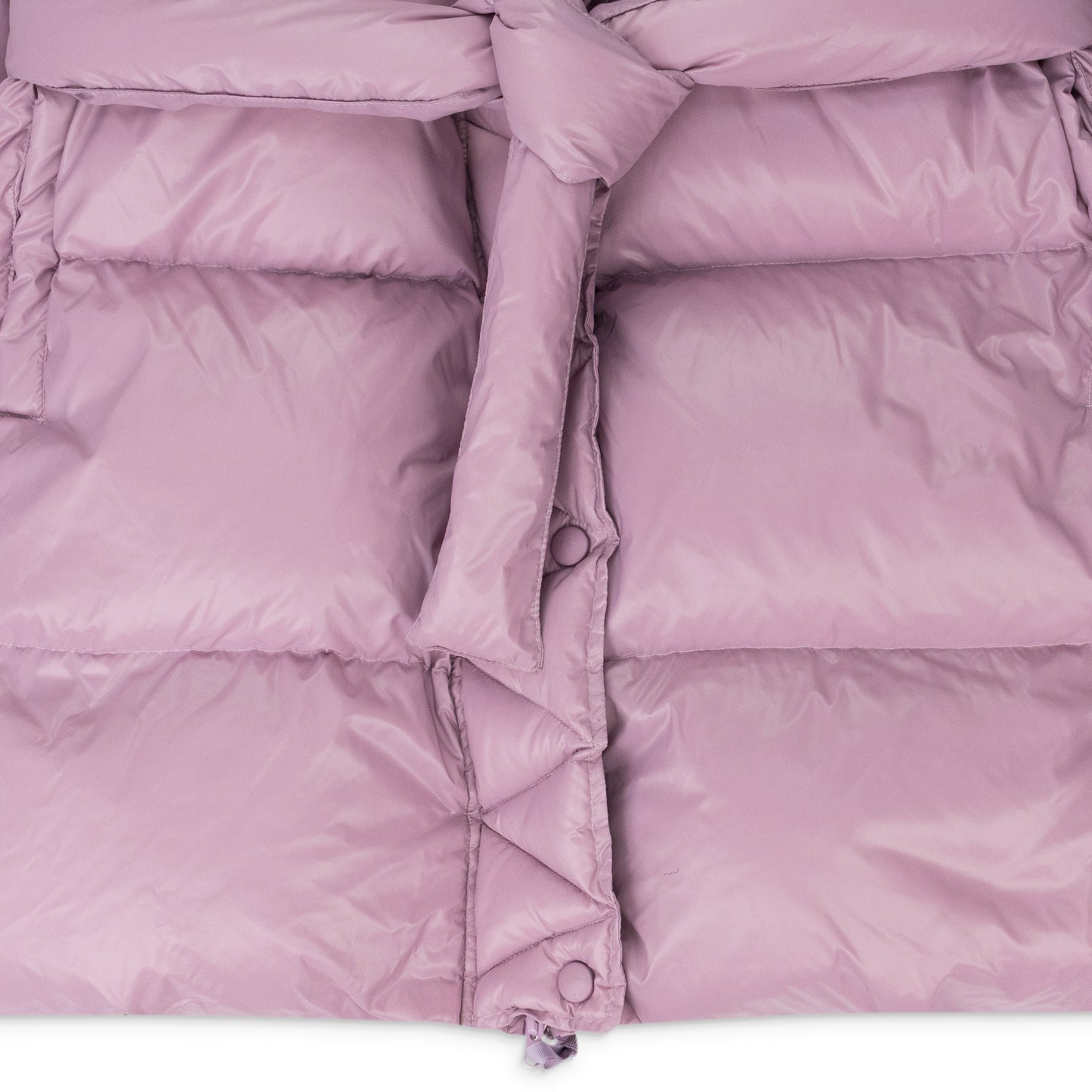 Pink Long Belted Puffer
