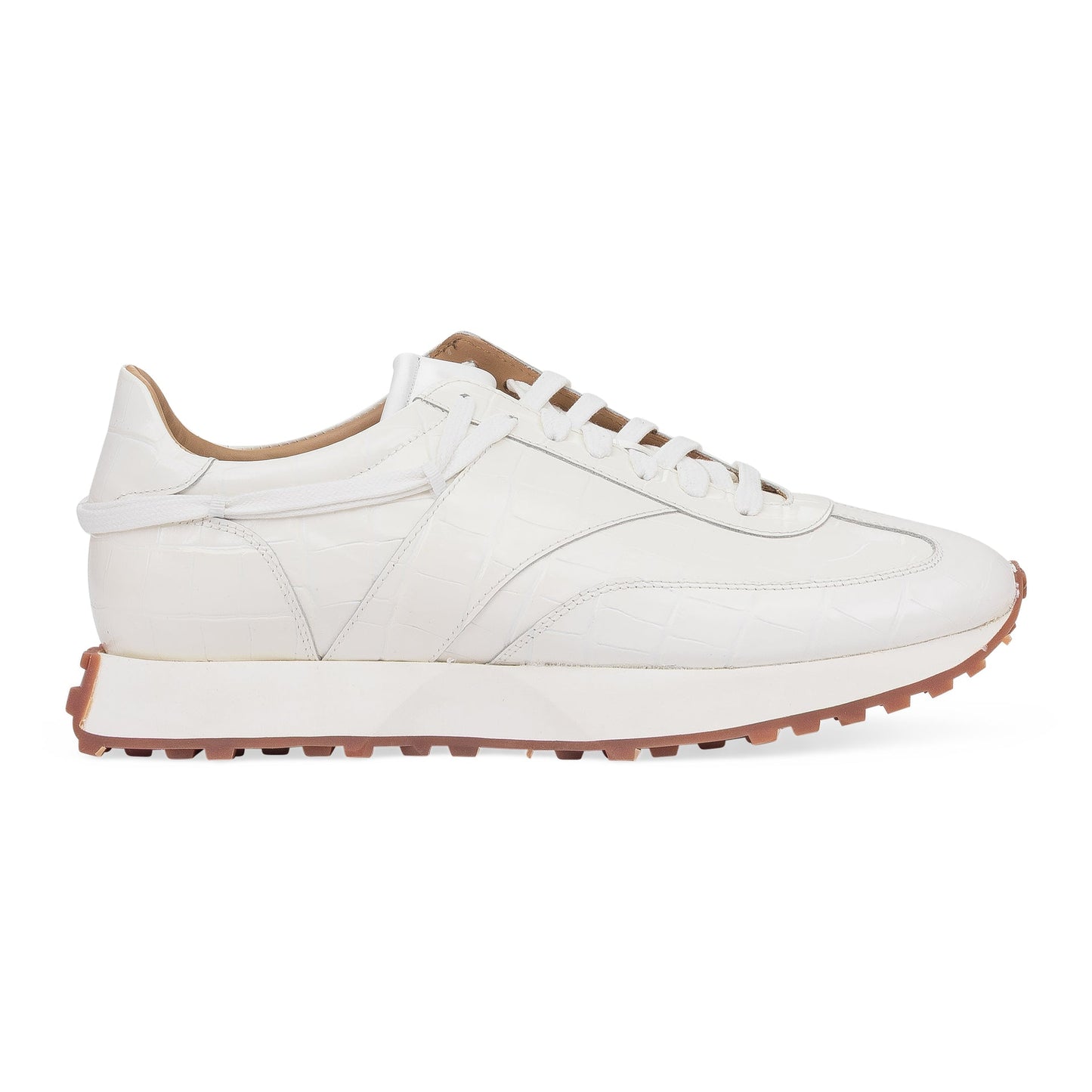 White Croc Runner Sneakers