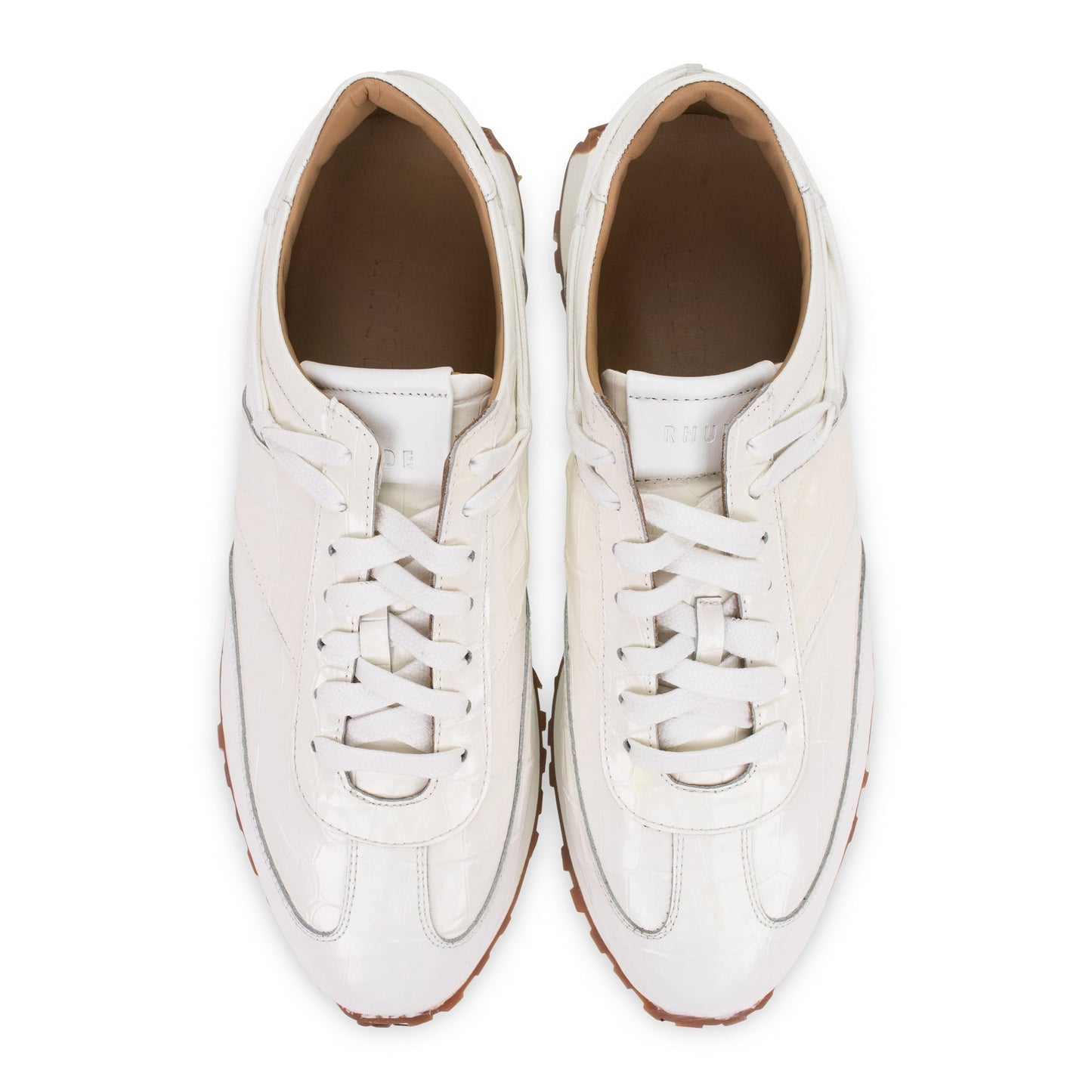 White Croc Runner Sneakers