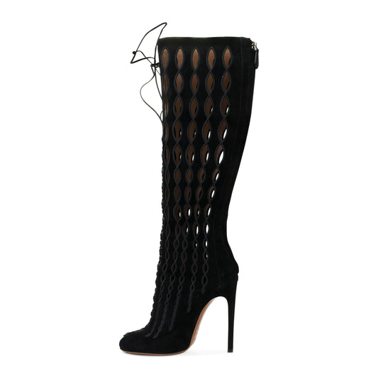 SUEDE KNEE-HIGH BOOTS