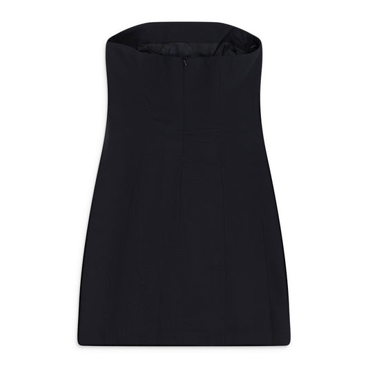 BLACK BUSTIER WITH CUTOUT DETAIL DRESS