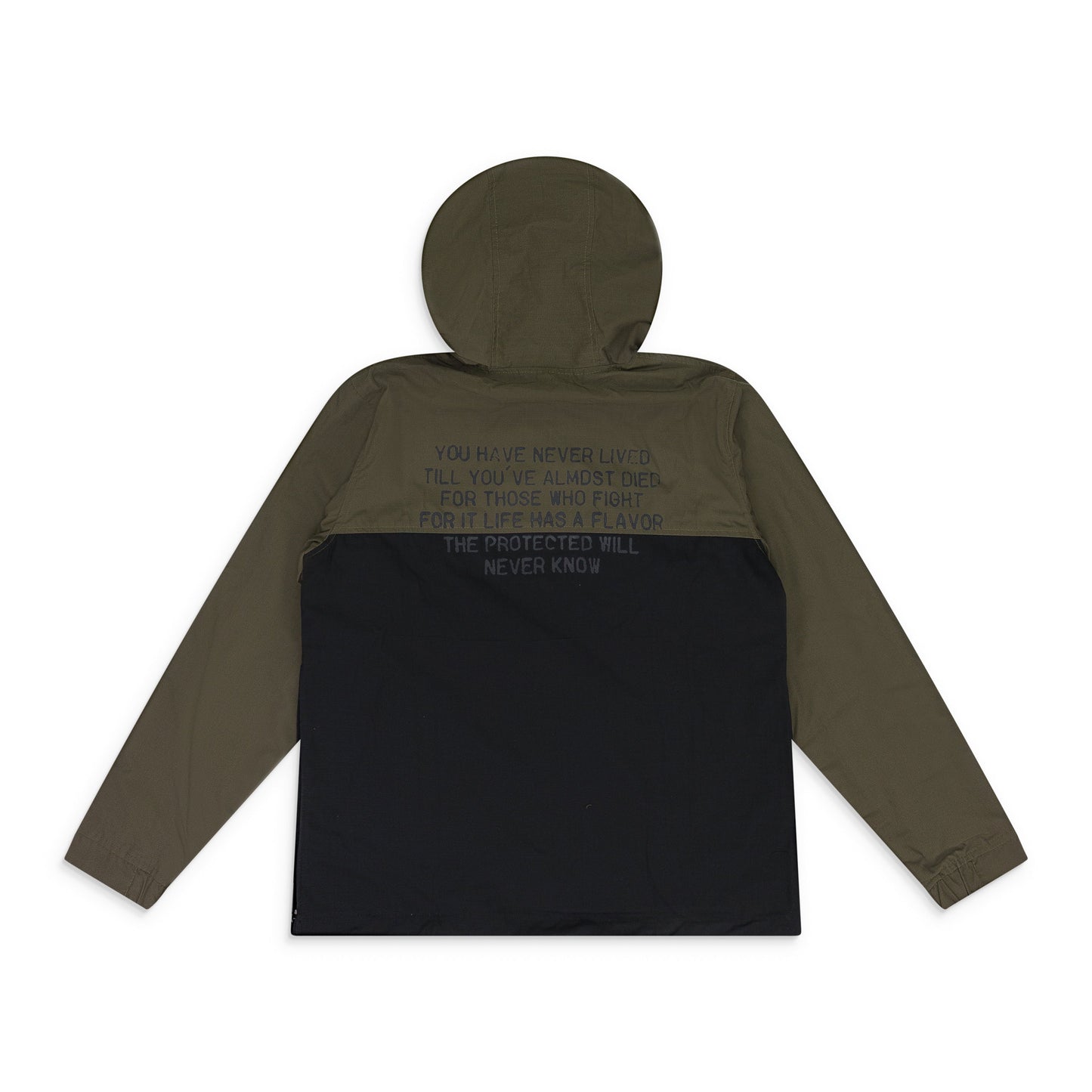 GREEN HALF ZIP ANORAK