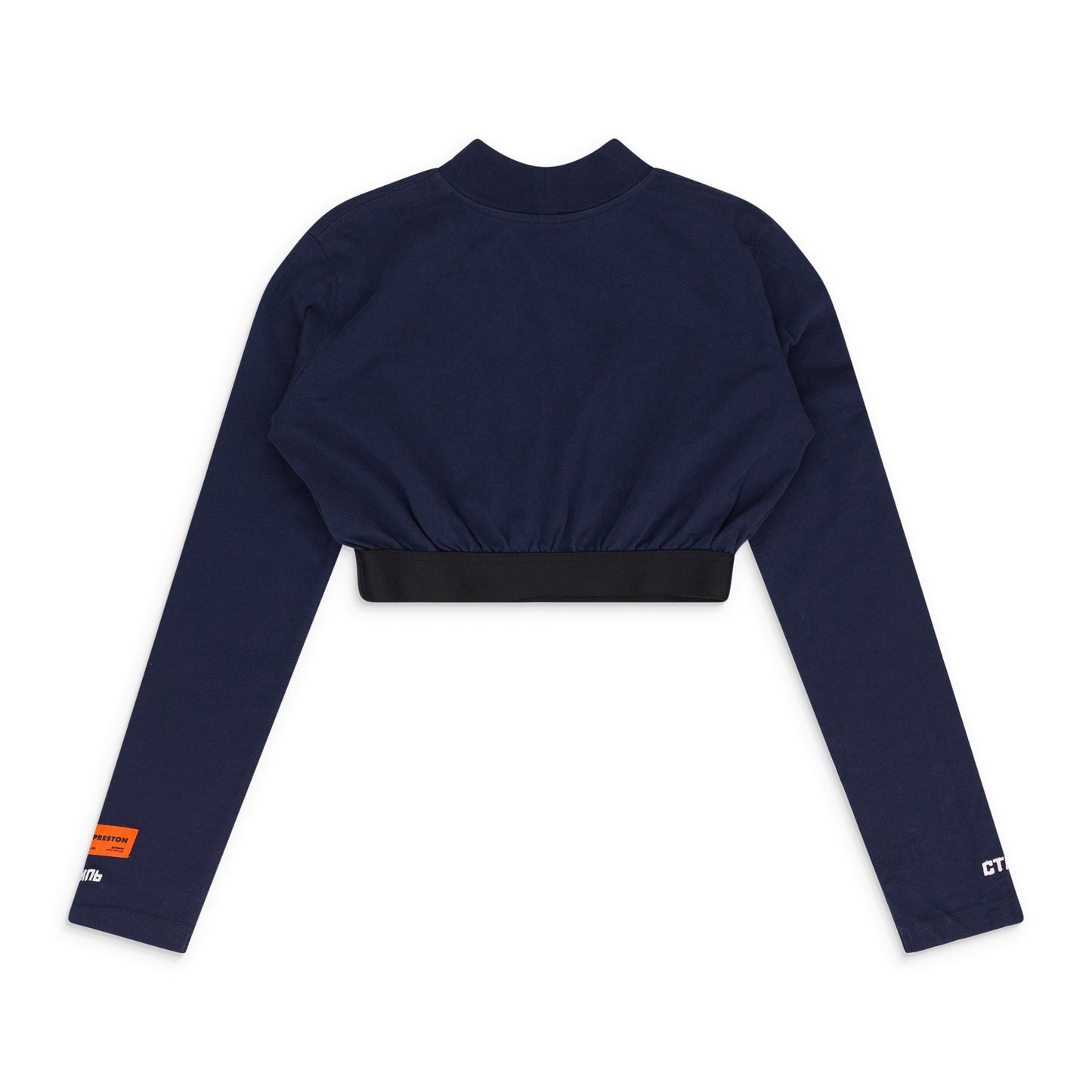 Blue Cropped Logo Turtleneck