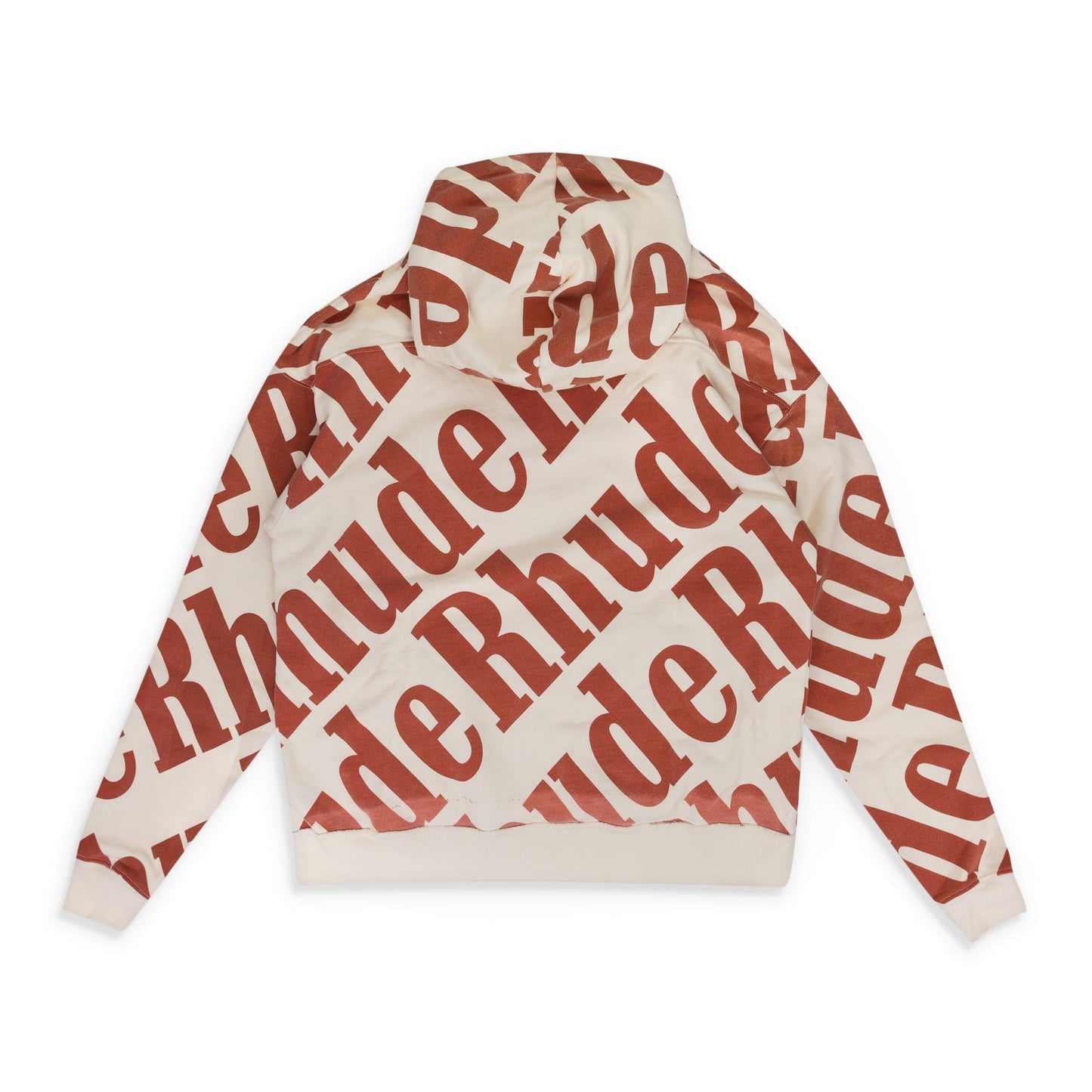 Cream / Red All Over Hoodie