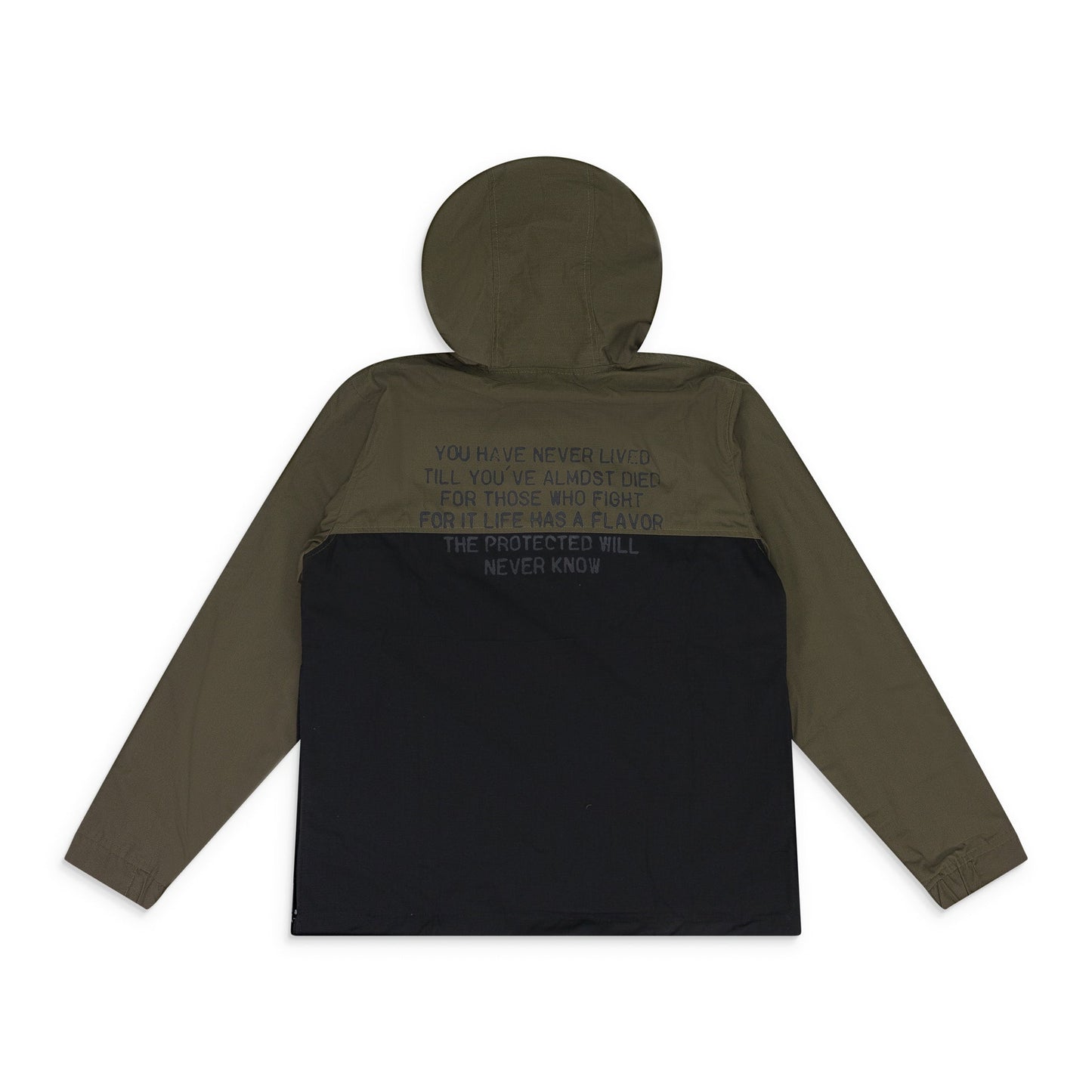 GREEN HALF ZIP ANORAK