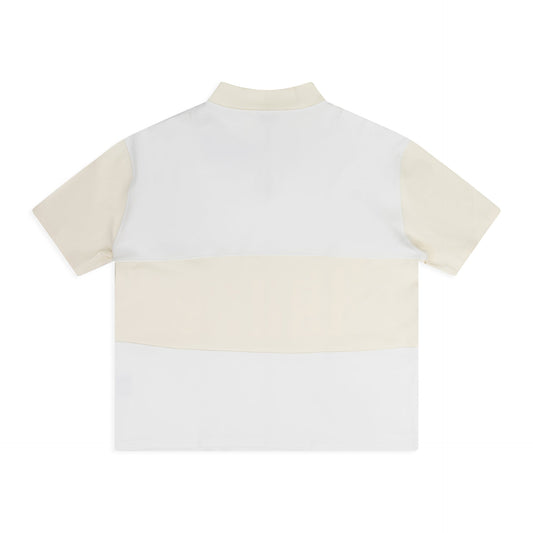 White Panelled Henley T-shirt