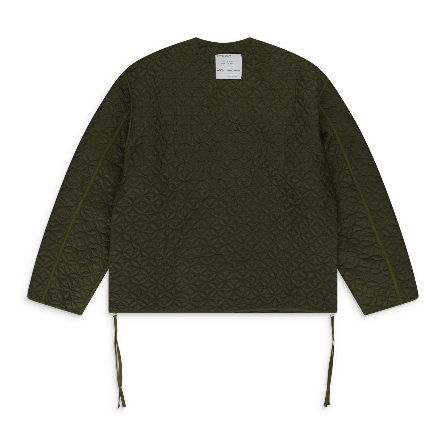 Green Shippo Quilted Lining Jacket Olive