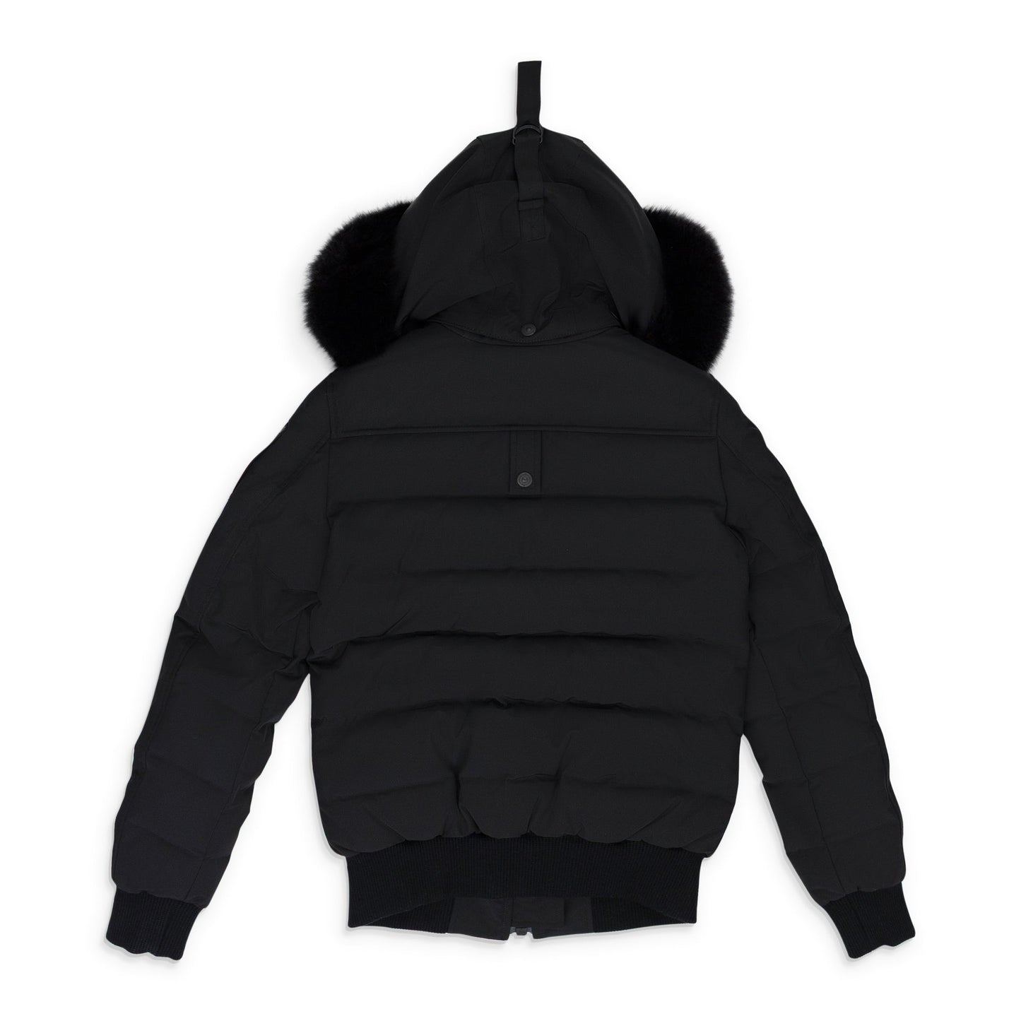 Black / Black Ladriere Shearling Trim Bomber Jacket