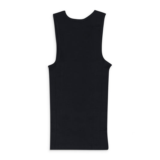 Black Embroidered Logo Tank Top