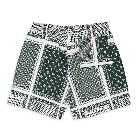 Grey Bandana Swim Trunks
