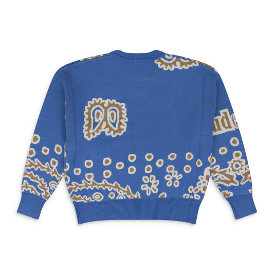 Blue Bandana Knit Sweater