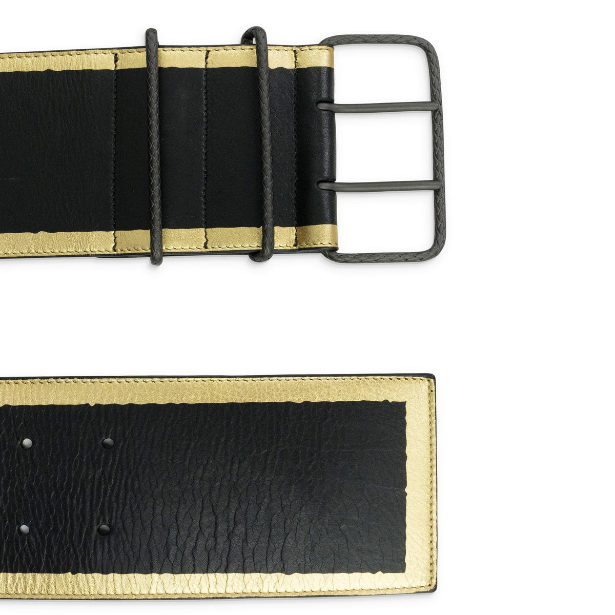 Black Wide Leather Waist Belt