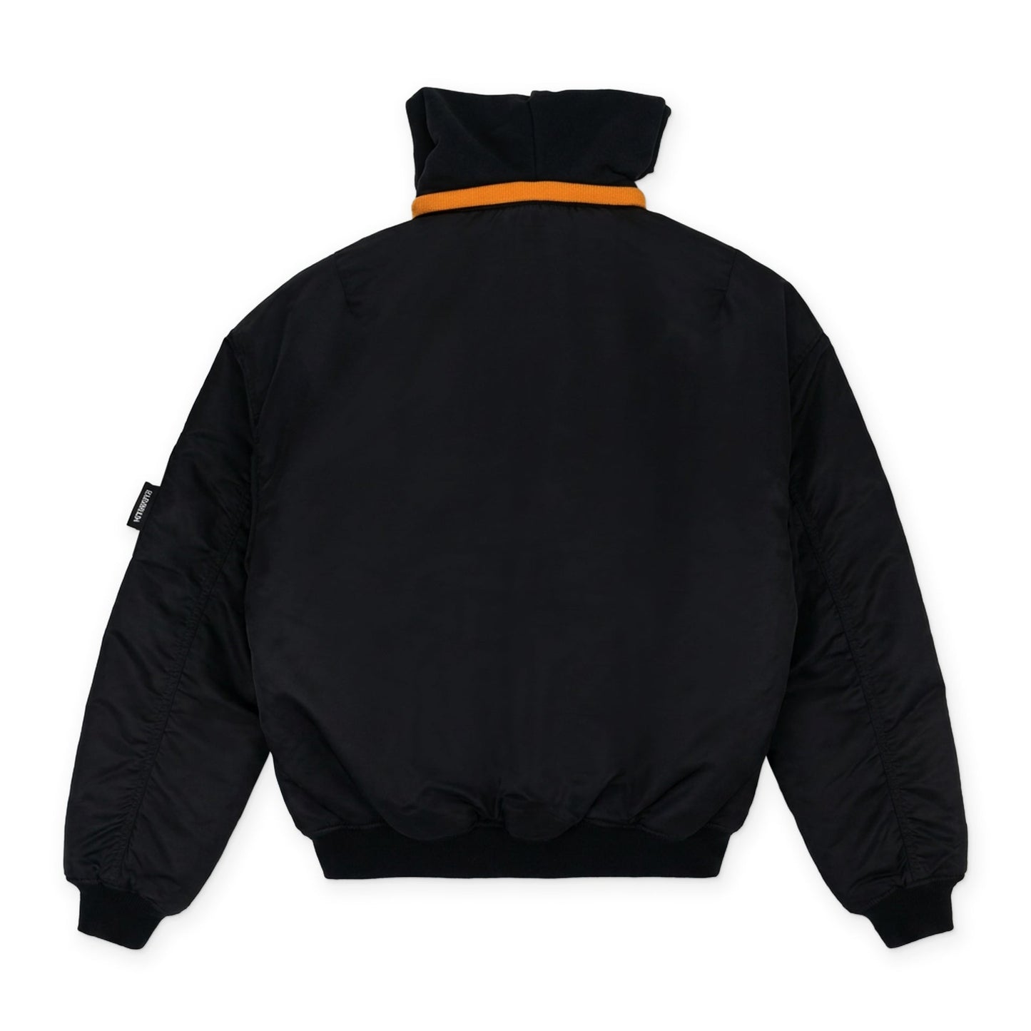 Black Split Hooded Bomber Jacket