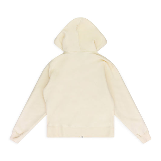 Cream Basic Zip Hoodie
