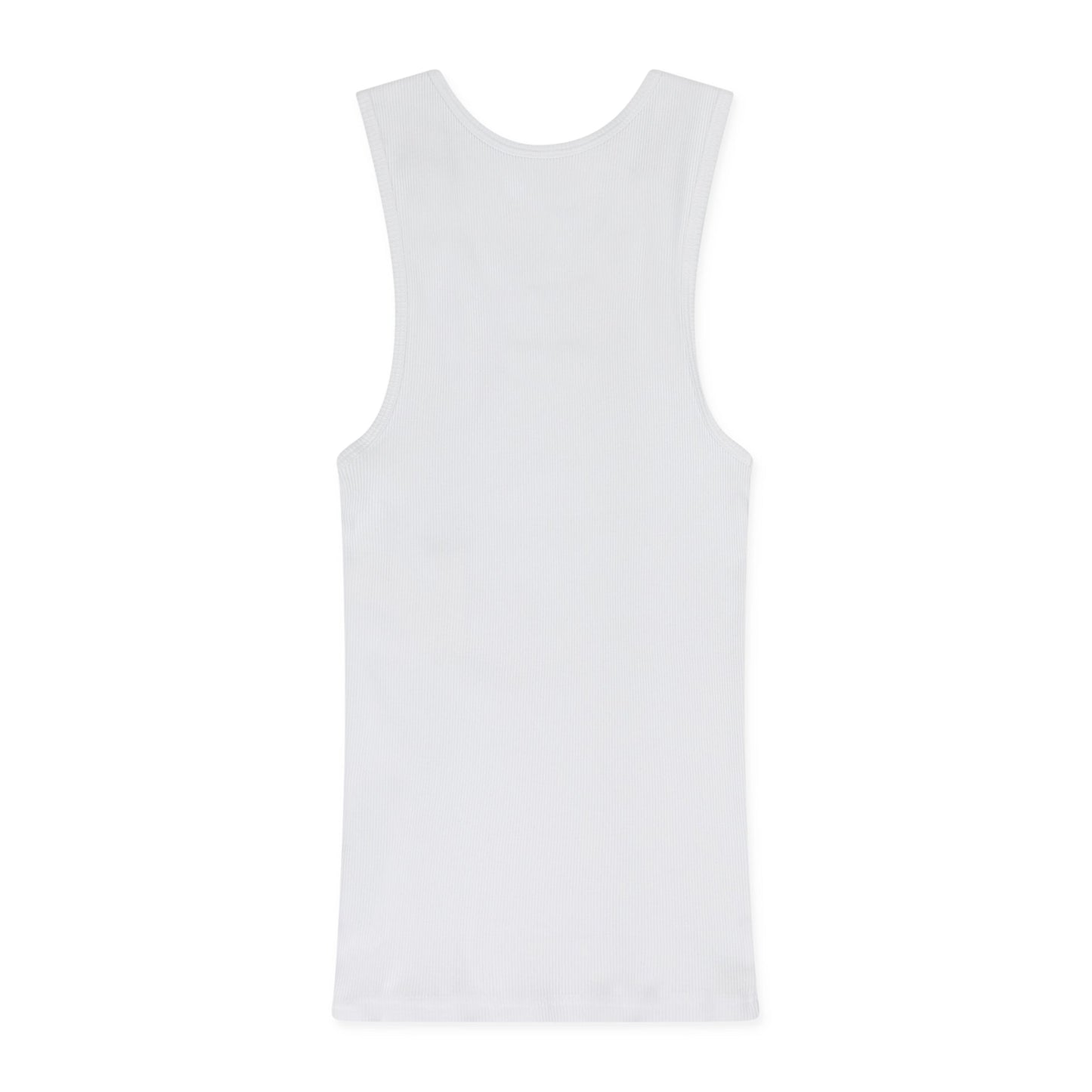 White Embroidered Logo Tank Top