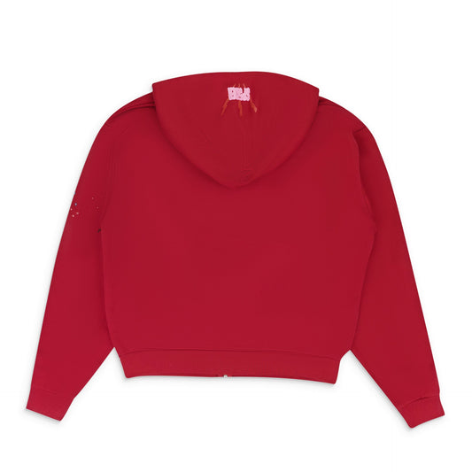 Red Angel Number Zip Hoodie