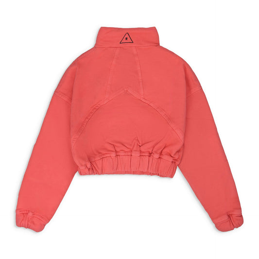 Pink Logo Cropped Quarter Zip Sweater