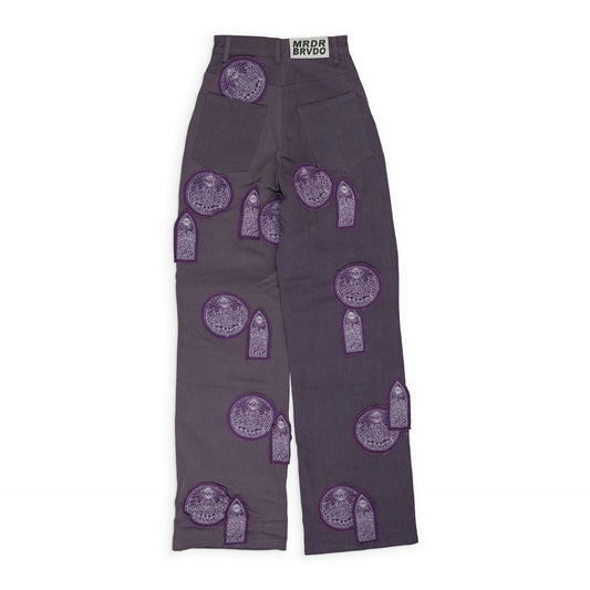 Purple Dual Patch Pocket Cargo Pants