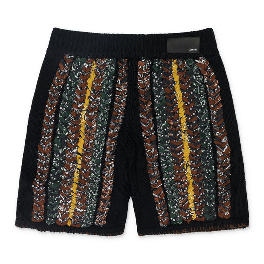 Black Braided Bandana Shorts