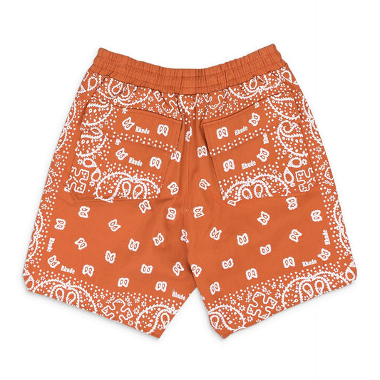 Orange Paisley Shorts