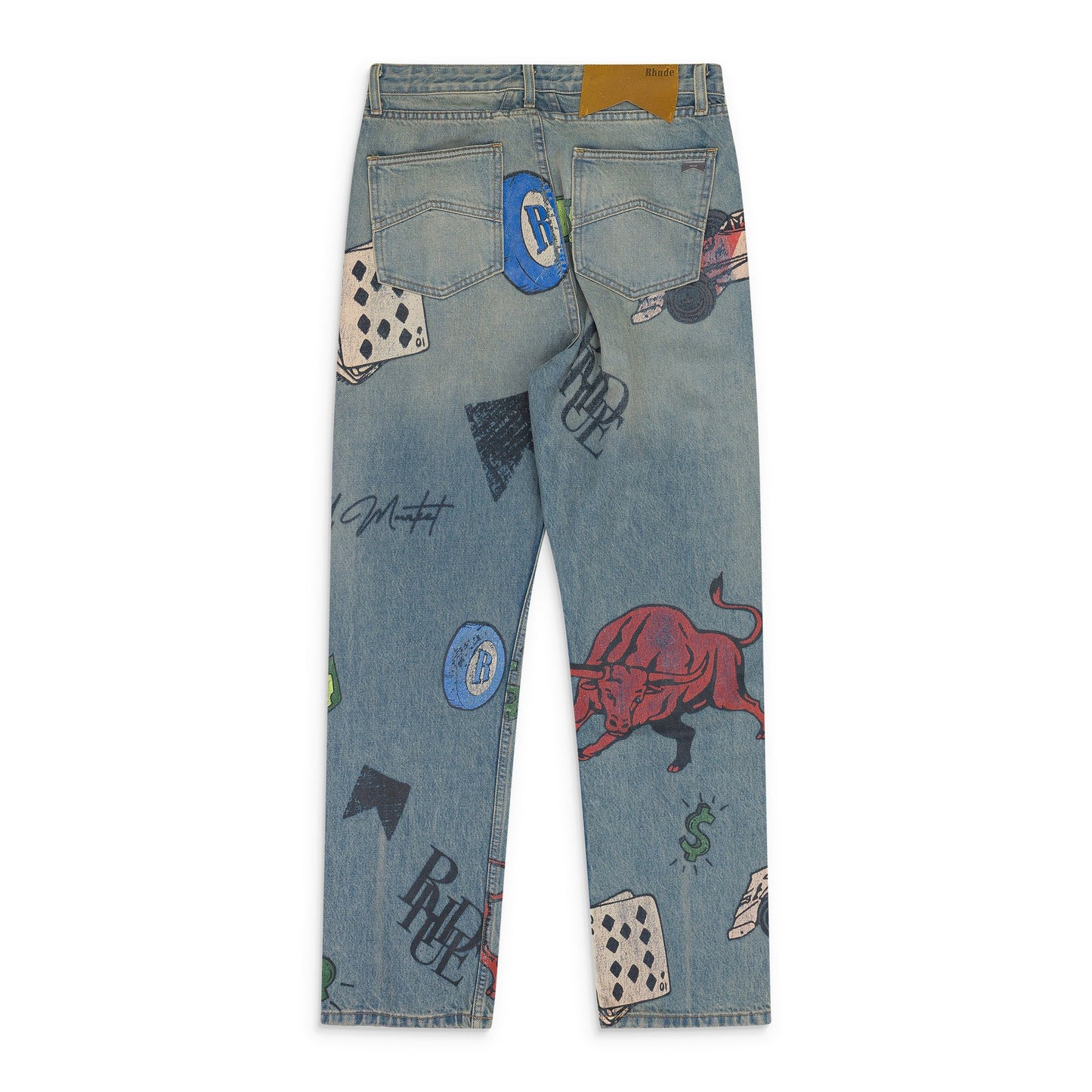 Indigo Painted Denim Pants