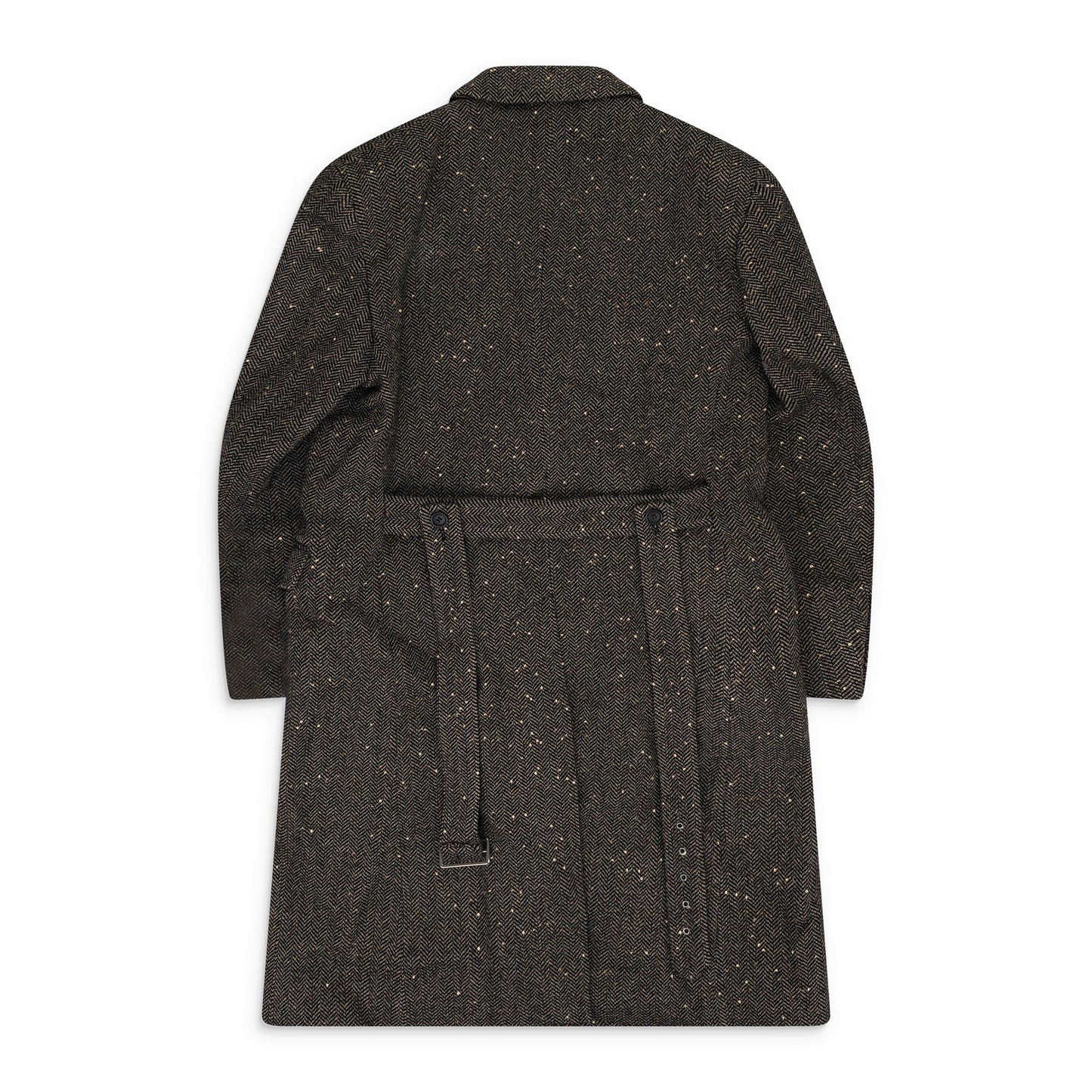Black Sand Herringbone Sequin Long Coat