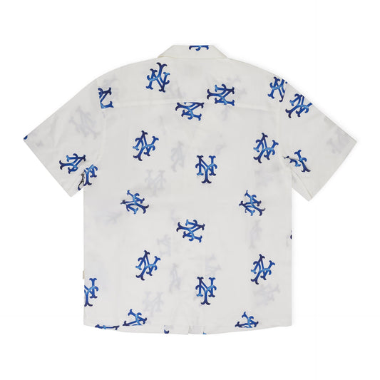 White Mets Collar Shirt