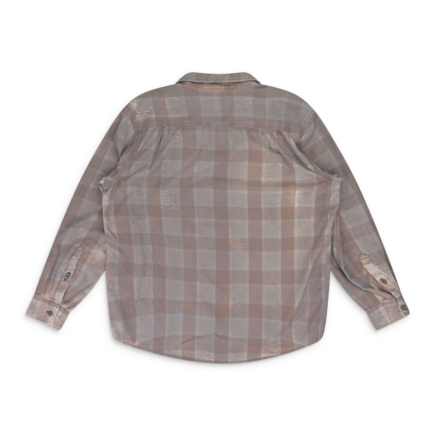 Grey Destroyed Flannel Shirt Flint