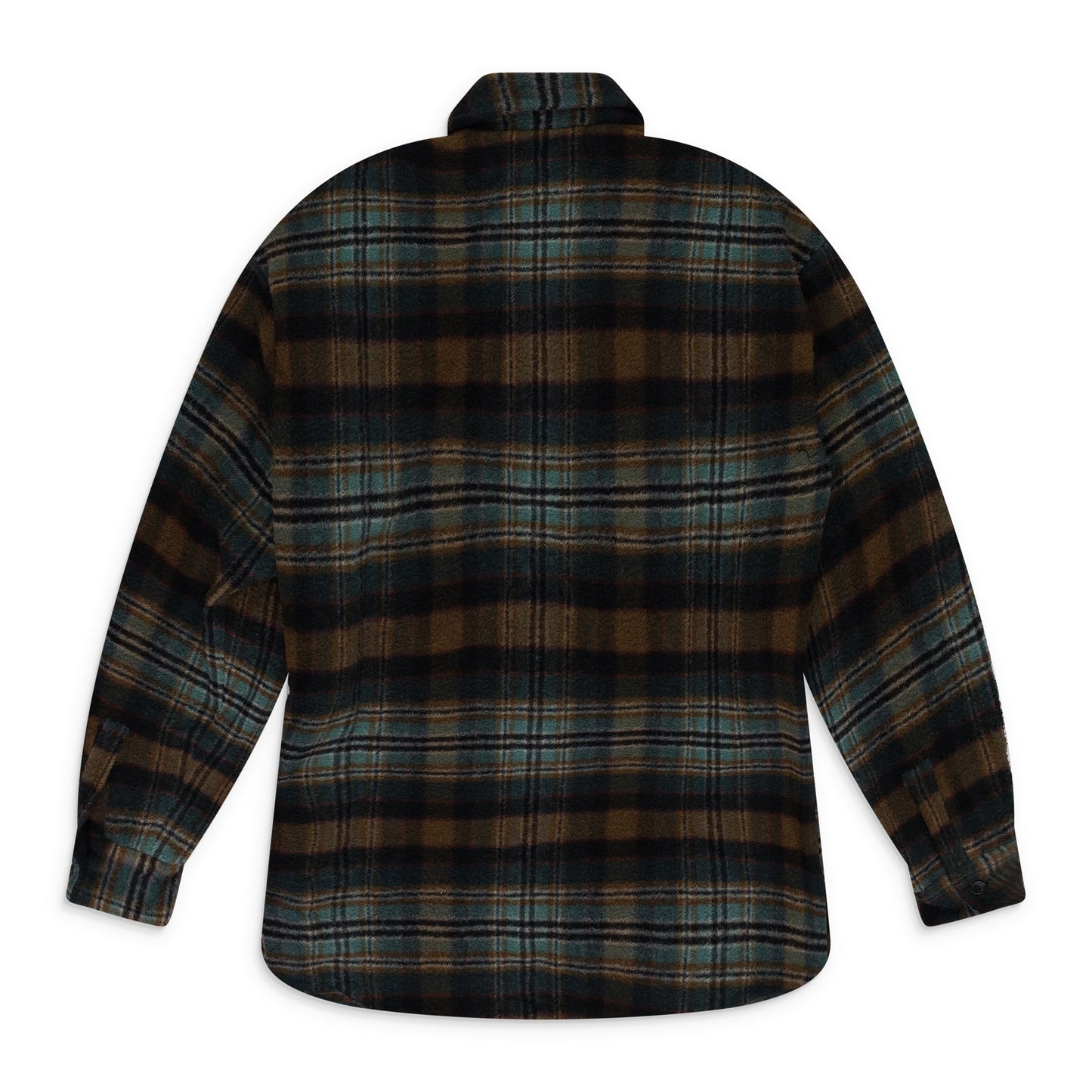 Brown Plaid Check Felted Shirt